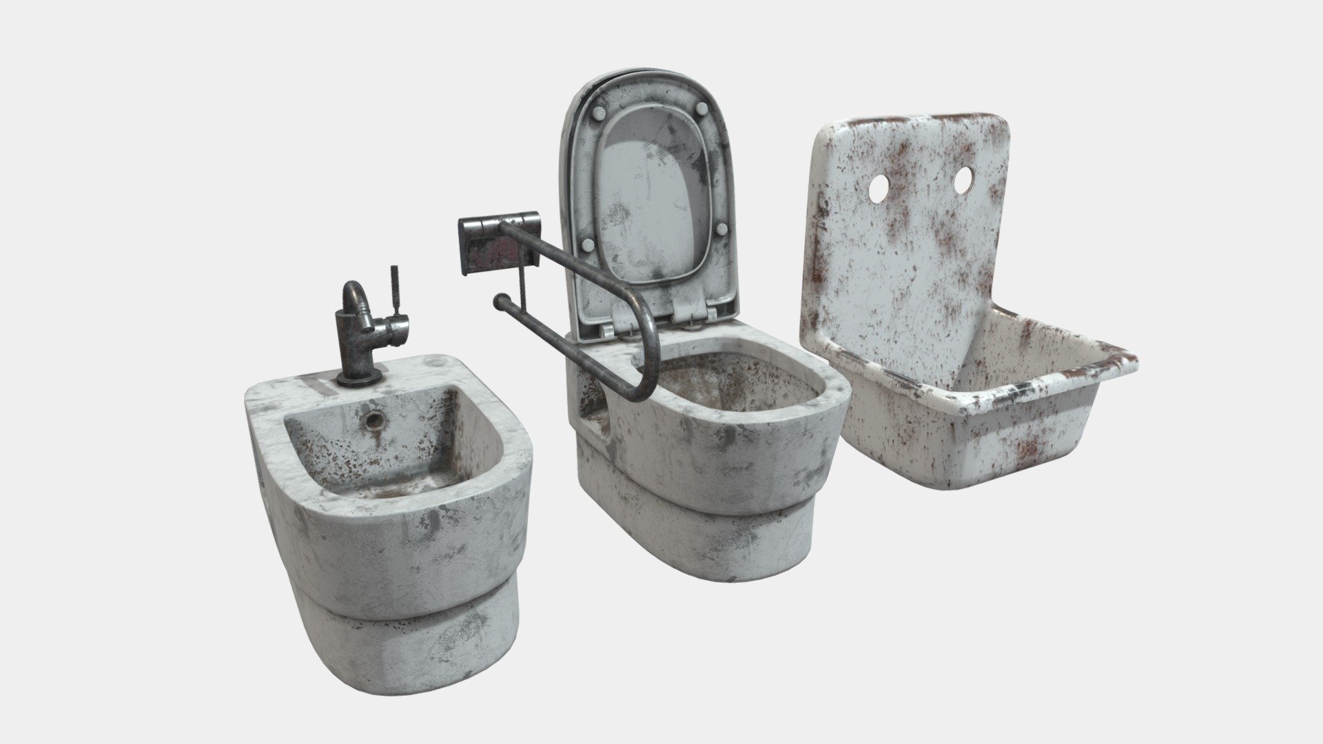Toilet Abandoned Pack:

Textures in 2K.

PBR Materials.

All Surface on Nodes.

Textures:

AO

Albedo

Metallic

Normal Map

Roughness - Toilet Abandoned Pack - Buy Royalty Free 3D model by Adrian Kulawik (@AKStudio3D) 3d model