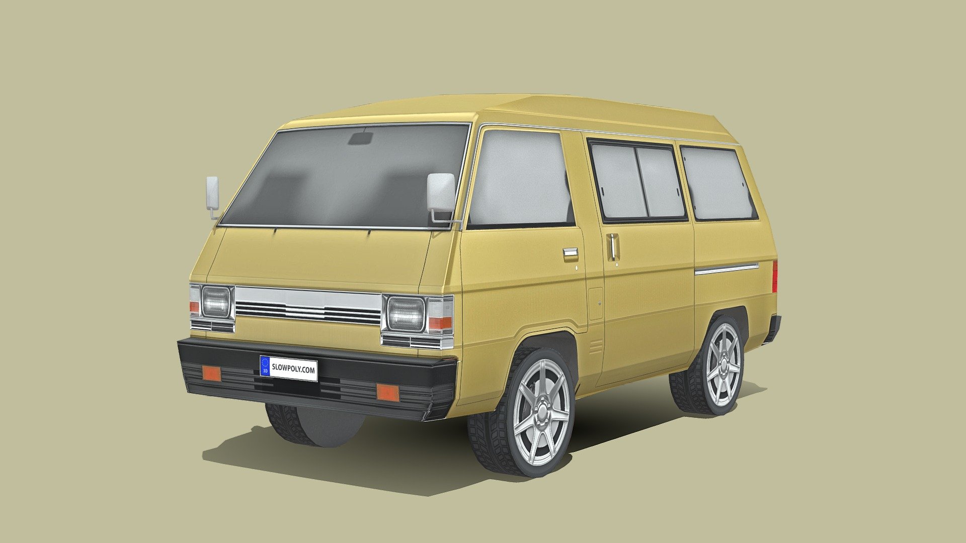 Mitsubishi Delica Wagon 1982 low poly cars, nice detail with high quality 4000px textures, nice topology and clean mesh - Mitsubishi Delica Wagon 1982 - Buy Royalty Free 3D model by slowpoly 3d model