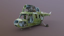 Scrapped Mi2 helicopter abandonned, zephyr, 3df, photogrammetry, scan, helicopter, 3dflowcup20, mi2