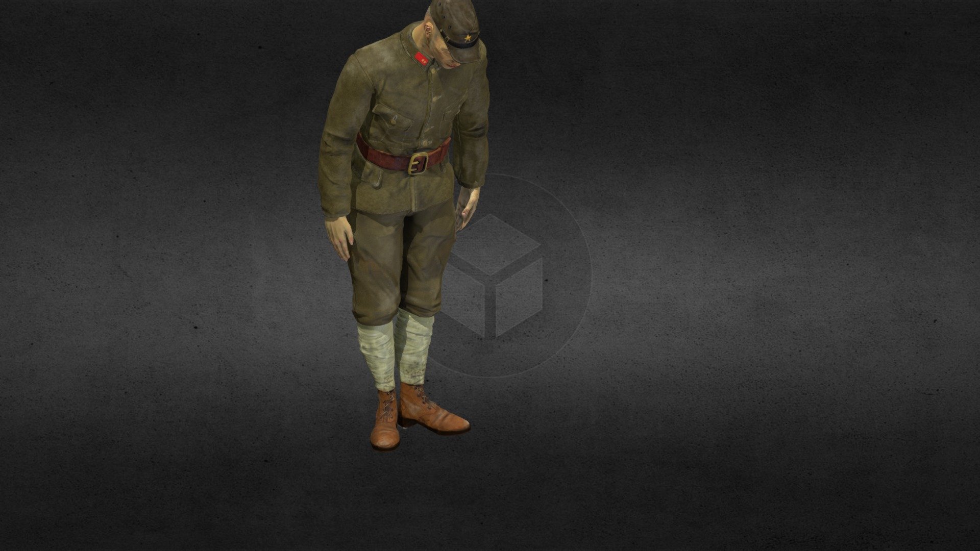 Japanese WW2 Soldier character for game 3d model