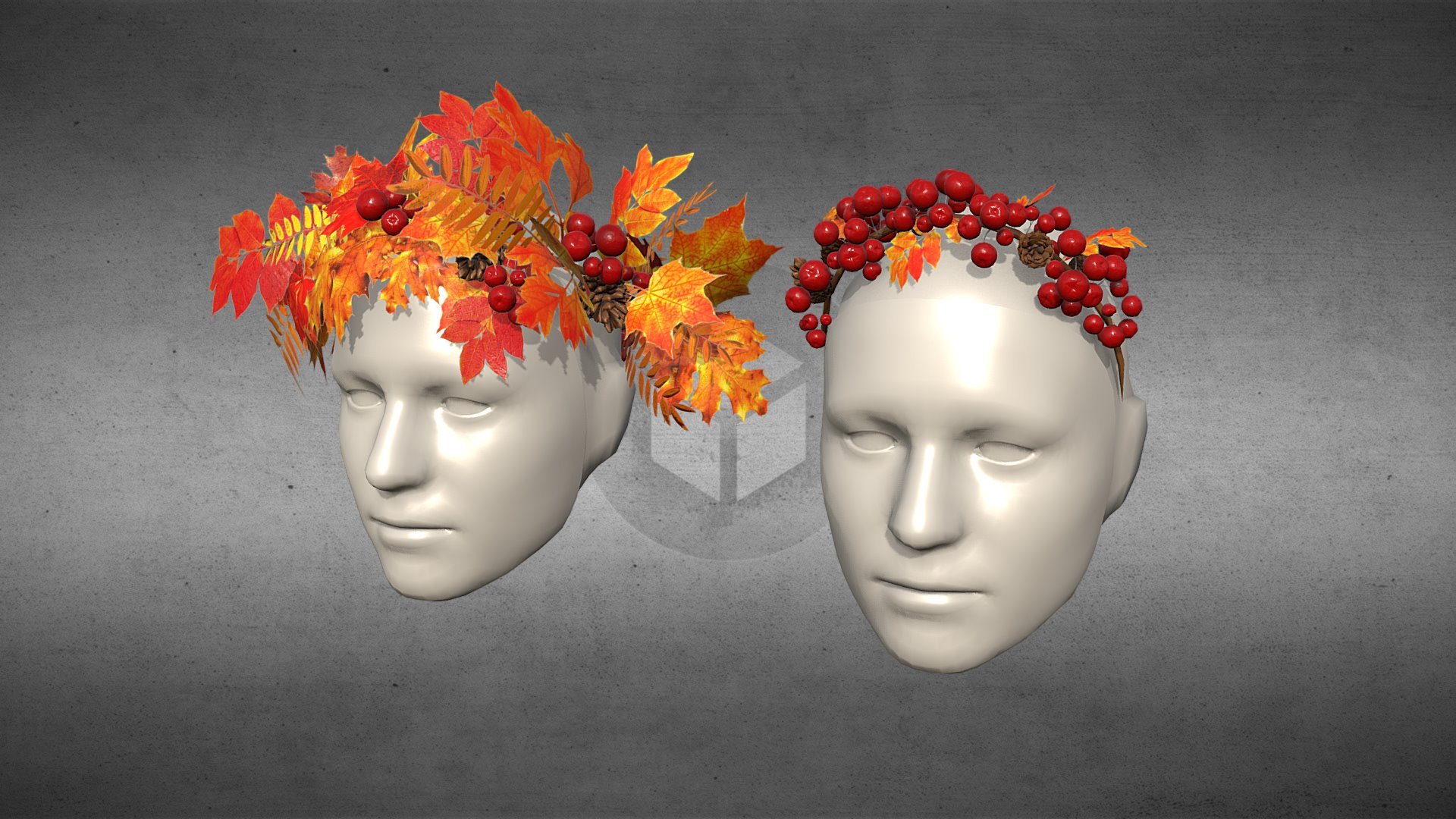 Head accessories created for an Instagram filter - Autumn crown for Spark AR - 3D model by inboundingbox 3d model