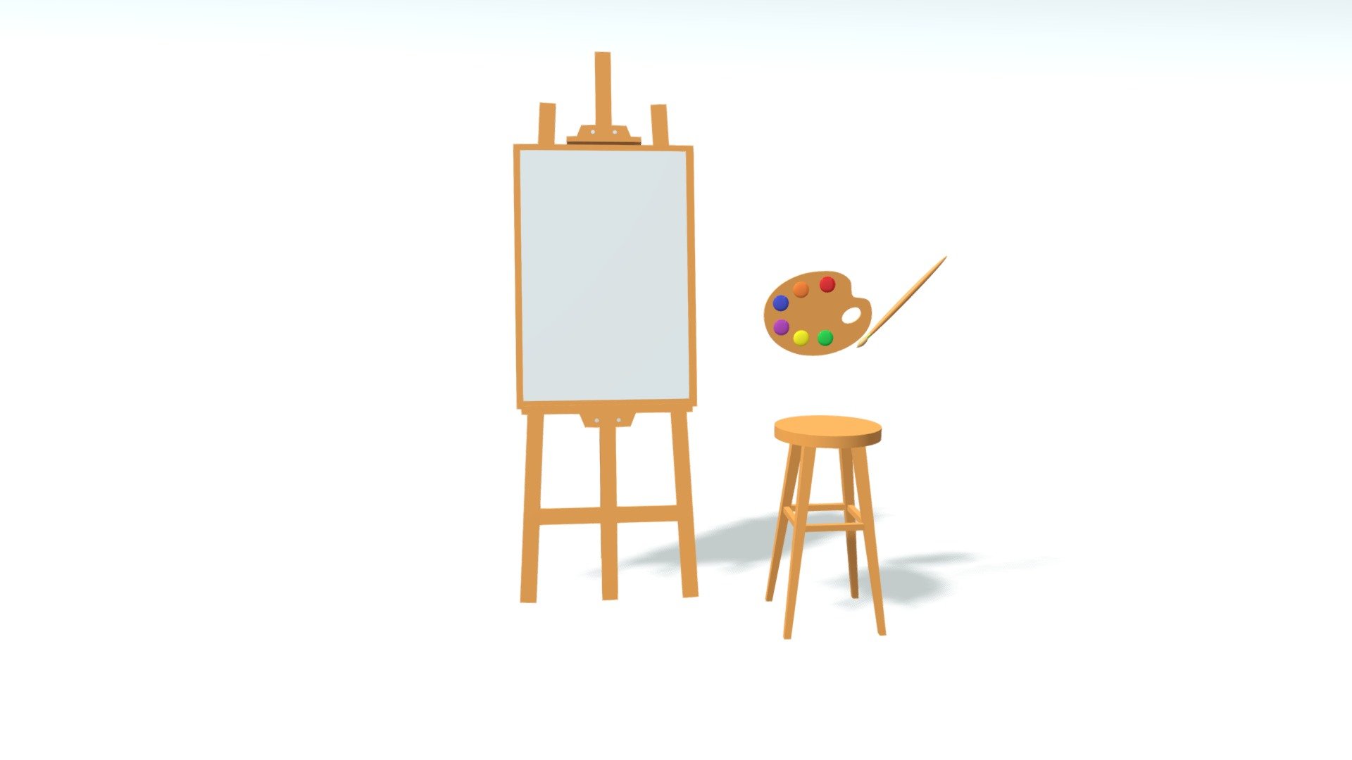 -Cartoon Easel and Artist Palette.

-This product contains 2 objects.

-Vert: 3,542 poly: 3,166.

-This product was created in Blender 2.8.

-Formats: blend, fbx, obj, c4d, dae, abc, stl, u4d glb, unity.

-We hope you enjoy this model.

-Thank you 3d model