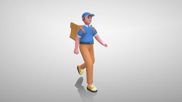 Stylized Man Courier games, unreal, mixamo, courier, motion, game-ready, maya, character, unity, cartoon, cinema4d, animation, male, rigged