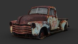 Another Rusty Truck (Raw Scan) raw, truck, abandoned, 3d-scan, vintage, post-apocalyptic, retro, rusty, antique, farm, old, patina, vehicle, art
