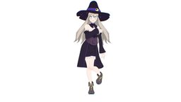 Witch Girl b3d, animegirl, anime3d, character, girl, 3d, blender, lowpoly, witch, anime, halloween, rigged