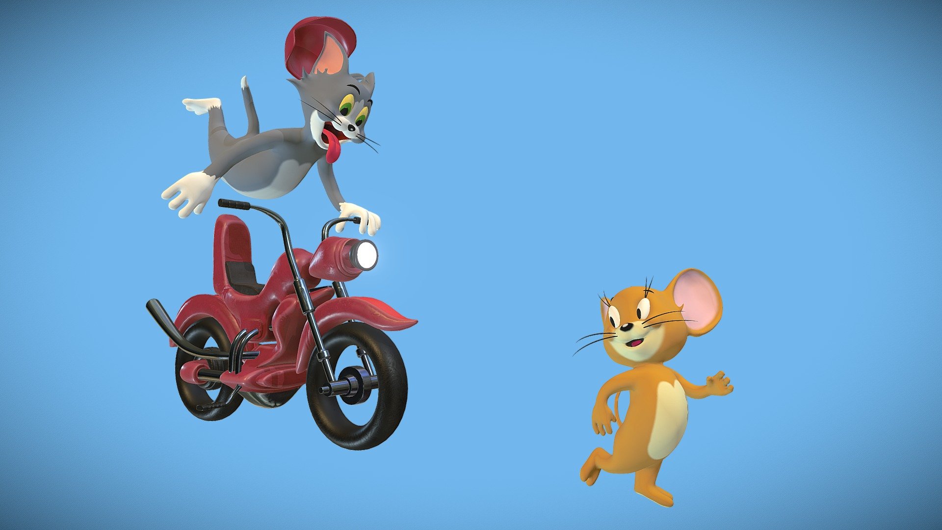 Tom Cat and Jerry Mouse from the popular TV show Tom &amp; Jerry.

Modeled in ZBrush and textured in Substance Painter 3d model