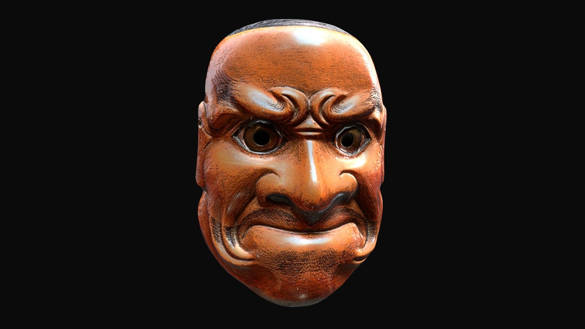 Kobeshimi Mask
&ldquo;Ko-beshimi has a similar expression to O-beshimi. It features a grim countenance and reddish face. Ko-beshimi is used for sorrowful demons.