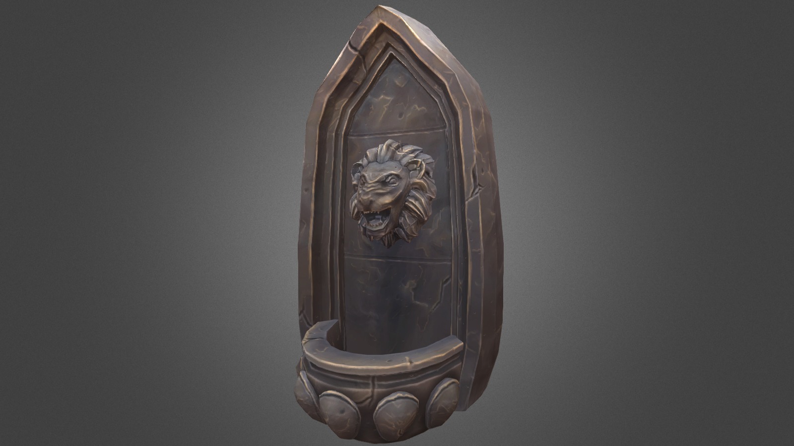 2880 Triangles. 1024 Diffuse - Lion Fountain Mesh - 3D model by robindao 3d model