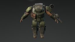 dieselpunk soldier armor, soldier, wwii, old, dieselpunk, power-suit, weapon