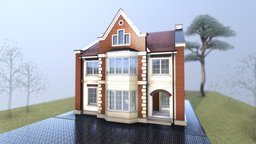 18H P3-1 Cottage project, cottage, brick, villa, made, architect, plan, draft, sketch, uk, britain, family, large, architecture, 3d, model, design, house, home, free, sketchfab, wall