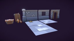 Modular Dungeon dungeon, procedural, game-ready, game-asset, low-poly-game-assets, game, simple
