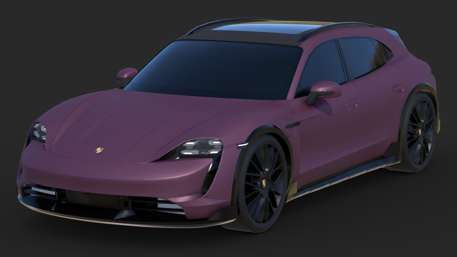 Porsche Taycan Turbo S Cross Turismo 2021 - mid detailed 3d model created in Blender 3d model