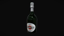 Martini Sparkling Wine Bottle bar, drink, wine, party, alcohol, label, liquid, martini, sparkling, champagne, celebration, asti, glass, bottle