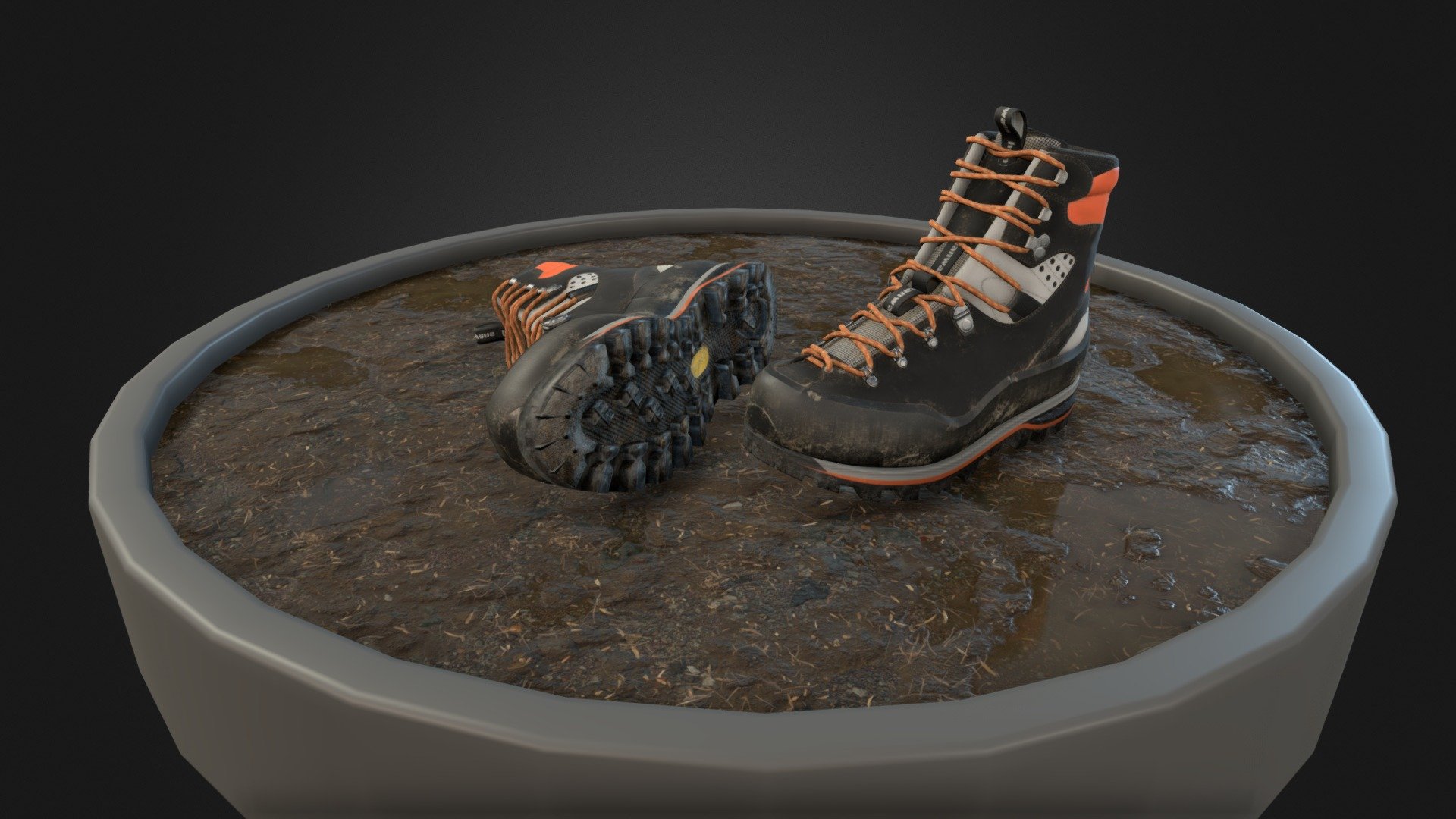 Personal project to practice the complete game assets creation pipeline.

Artstation for WIP and details:
https://www.artstation.com/artwork/q9JqlP - Mountaineering Boot - 3D model by Amad Junaid (@amadjunaid) 3d model