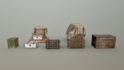 Supply Boxes boxes, crates, supply, cargo, game-ready, game-asset, military-equipment, cargocontainer, military, supplies-box, cargobox
