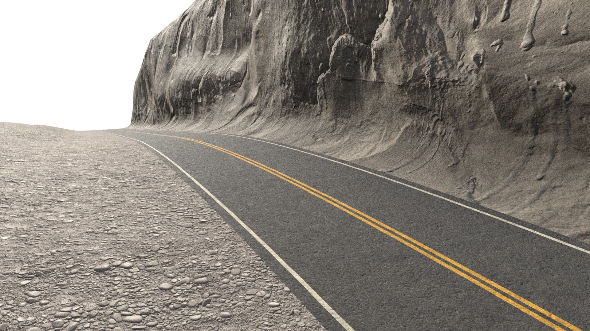 American Road Cliffside - American Road Cliffside - Buy Royalty Free 3D model by jimbogies 3d model