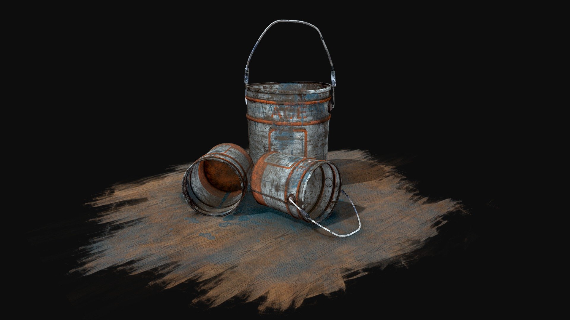 Paint Buckets game asset with PBR textures by 13Particles - Paint Buckets - 3D model by 13 Particles (@13particles) 3d model