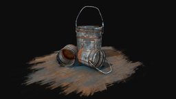 Paint Buckets bucket, gadget, people, paint, painted, can, production, props, buckets, game-asset, low-polly, low-poly-art, props-assets, pbrtexture, sketchfabcanchallenge, painter, pbr, sketchfab, steamworkshop, environment, steel