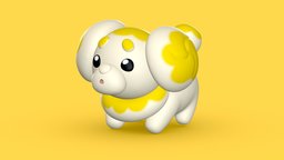 Fidough dog, pokemon, b3d, meme, pet, violet, 3dprint, blender, fidough, scalert