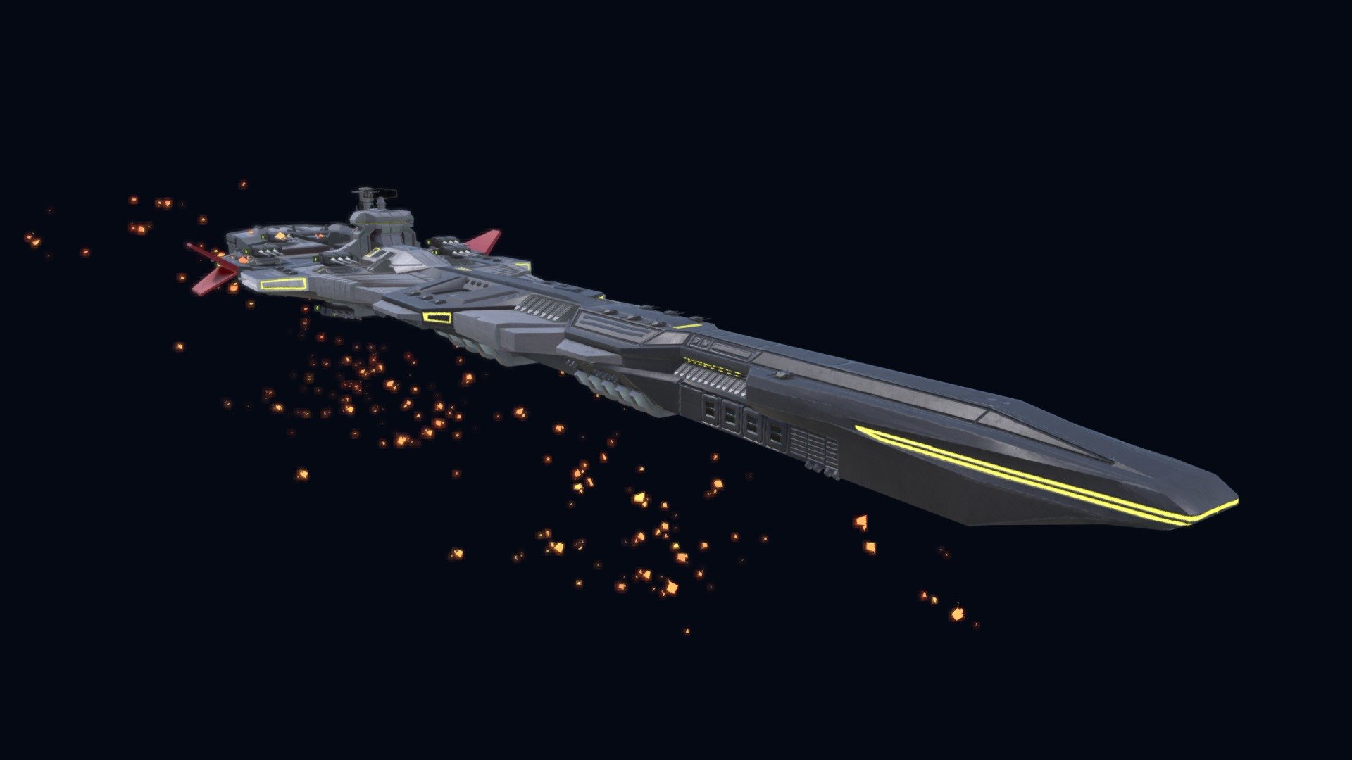Scifi Heavy Cruiser - Morning Star Class - 3D model by Harhtif (@fithrahanantama) 3d model