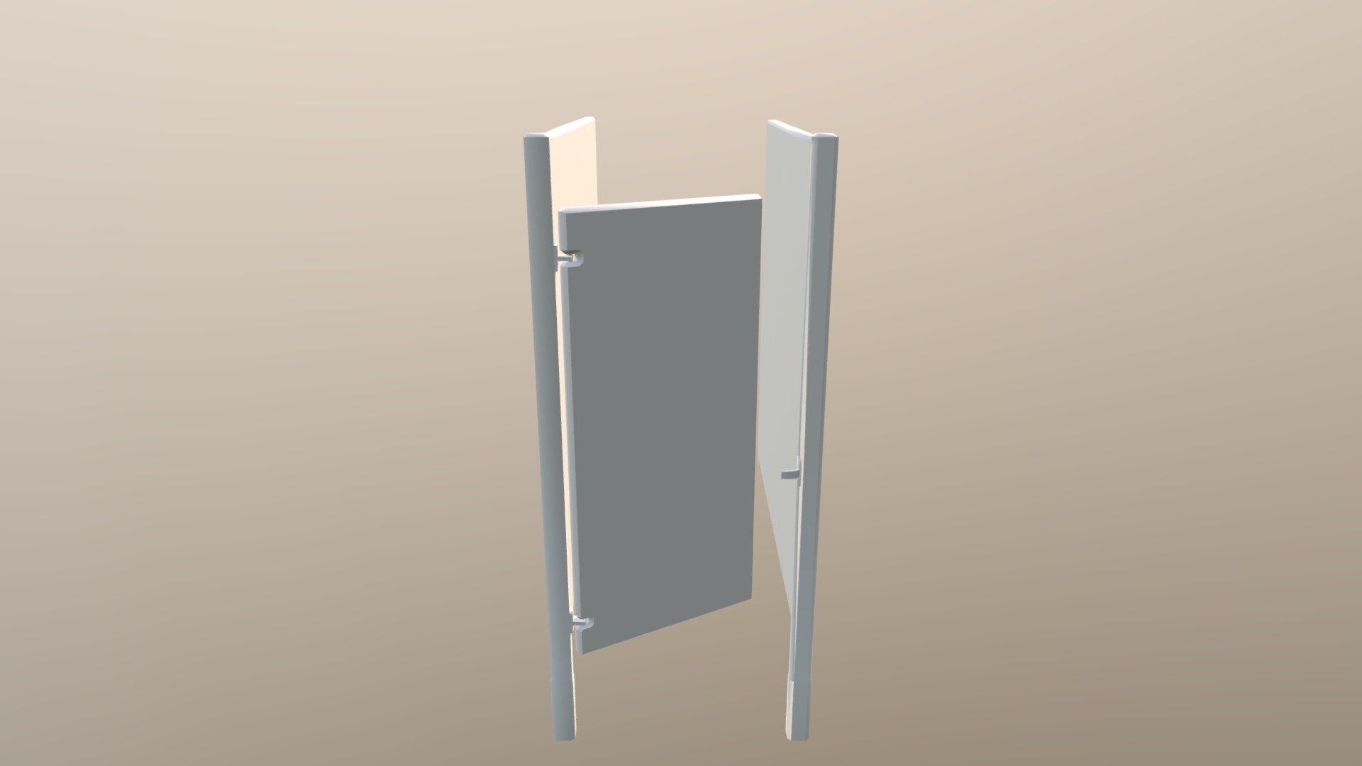 This is a non animated toilet cubicle/stall/divder which will look great in any gaming project but it will require textures of your own choice but the door will need animating.

This is free to download 3d model