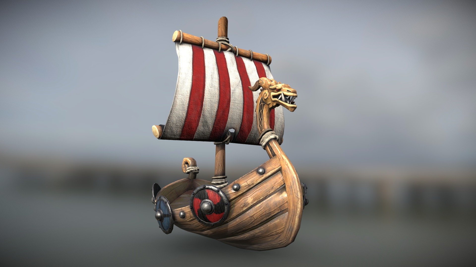 For this school assignment, the theme was “pirate ship”; the teacher wanted us to learn how to use 2 materials for 1 object. As I am a fan of more organic designs and mythology in general, I went with a stylized viking boat. For the shapes and the style, I was inspired by a game franchise that is dear to me: The Legend of Zelda: The Wind Waker. As for the textures, I tried to replicate a hand-painting feeling using masks and filters within Substance Painter. This project was suprisingly very fun to do!

Softwares used: Autodesk 3ds Max and Substance Painter - Stylized Drakkar - 3D model by Florence Dubois (@floeur) 3d model