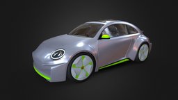 E-Beetle Concept vw, volkswagen, conceptcar, low-poly-model, vwbeetle, conceptdesign, low-poly-blender, low-poly, lowpoly, car, concept, electric, e-beetle
