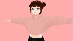 3D Anime Character girl for Blender 17