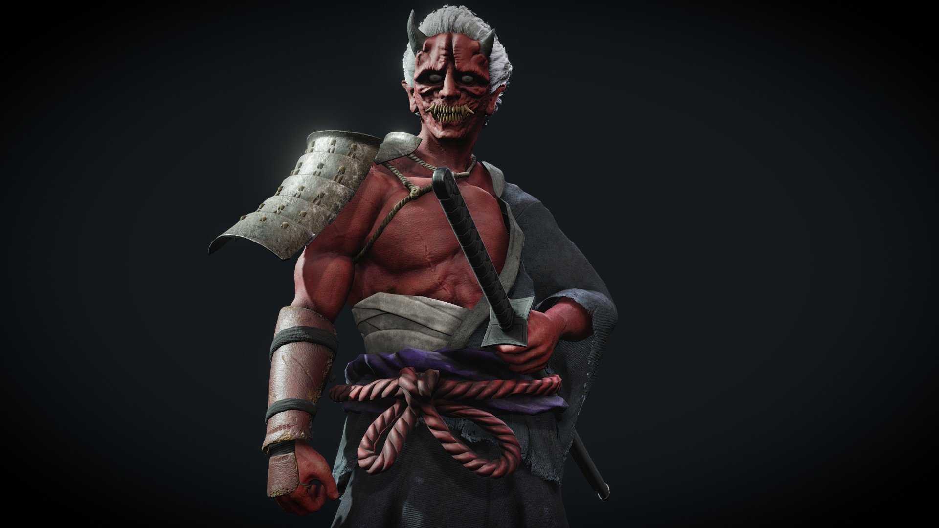 Compatible with Unity3d Humanoid Rig and UE4 Epic Skeleton.
13 Animations and 3 LODs Included

Animation Preview - Oni Samurai - Buy Royalty Free 3D model by willpowaproject 3d model
