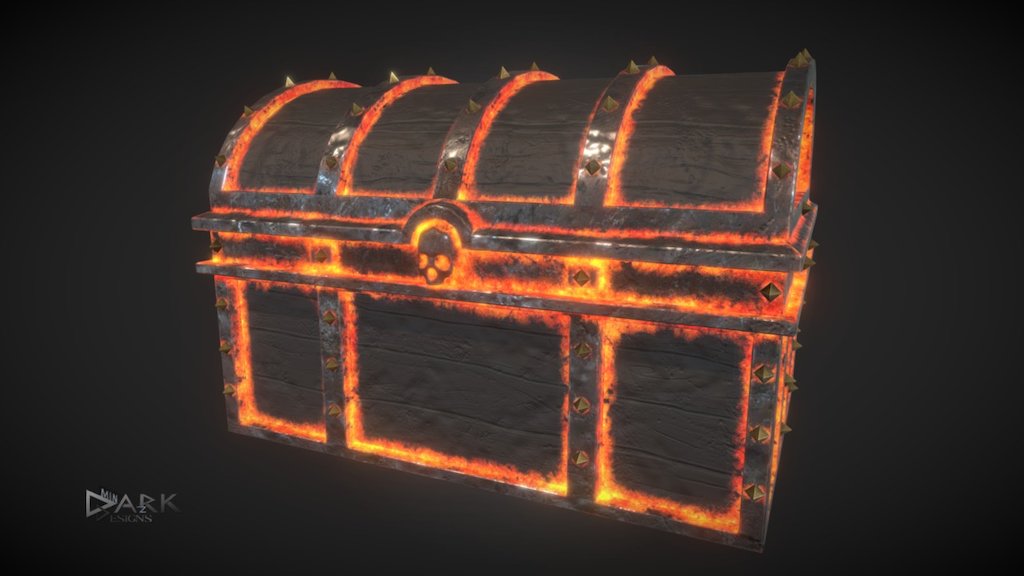 Wanted to reuse my little treasure chest but slightly change it and give it a more devilish feeling :) - Treasure Chest from Hell - 3D model by dark-minaz 3d model