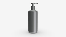 Plastic shampoo bottle with dosator 2 body, pump, washing, template, dispenser, mock, liquid, soap, shampoo, lotion, 3d, pbr, bottle, container, plastic