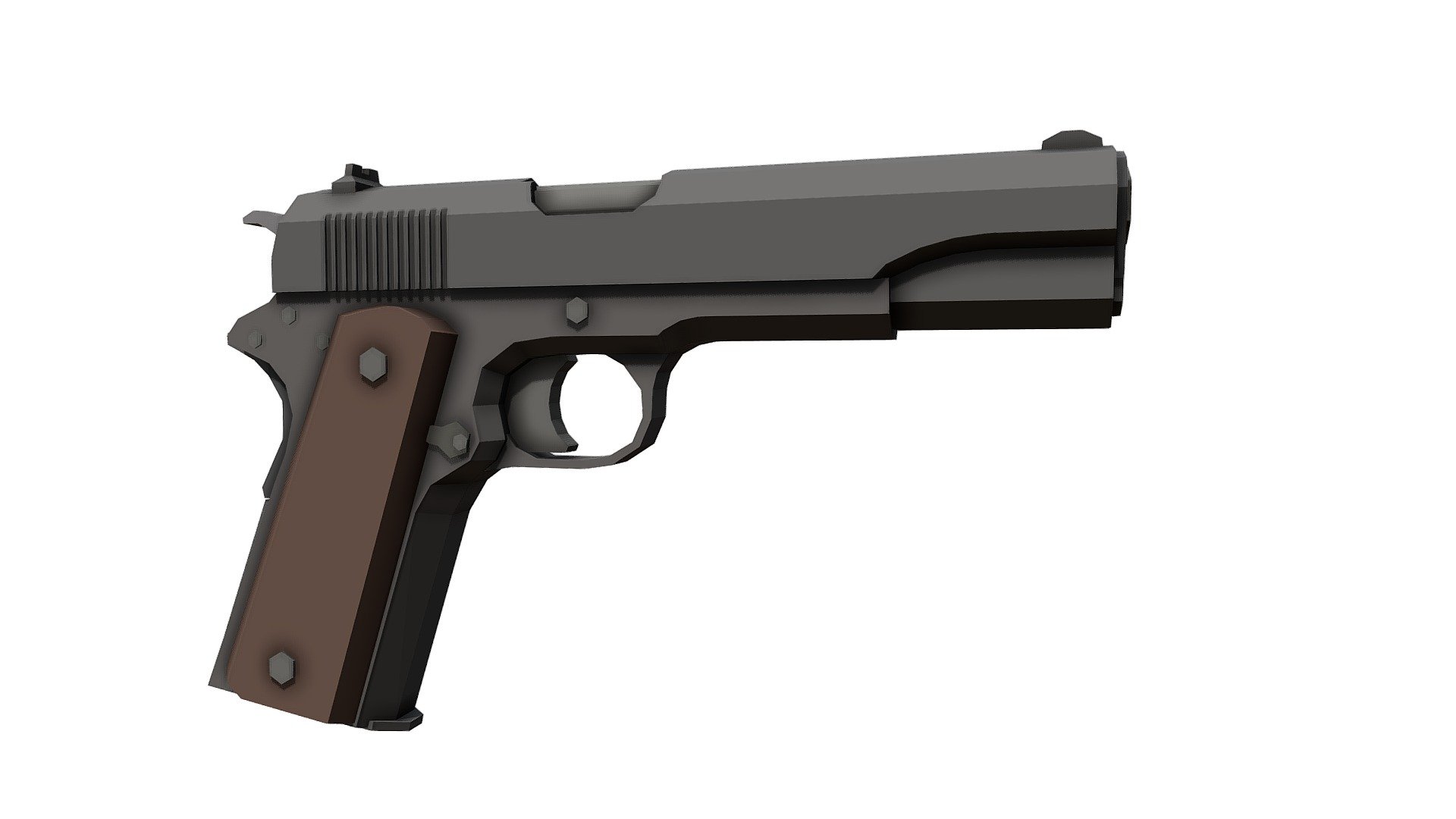 The M1911 is a service pistol that has been in use since the year 1911. It has been in active service with multiple countries from then til now.

It was designed by John Browning and then sold to the Colt company.

The pistol remains an iconic firearm that has more than stood the test of time 3d model