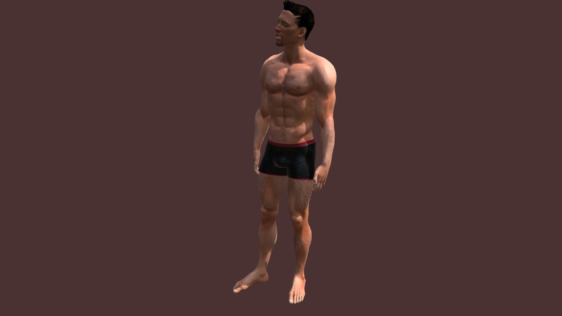 Steward is a sportive man. Realistic and rigged fully, so all animation are possible to create. Speaks as well, demonstration included. Dressed in black boxers, cool really and ready for pose for your presentation. Competative price 3d model