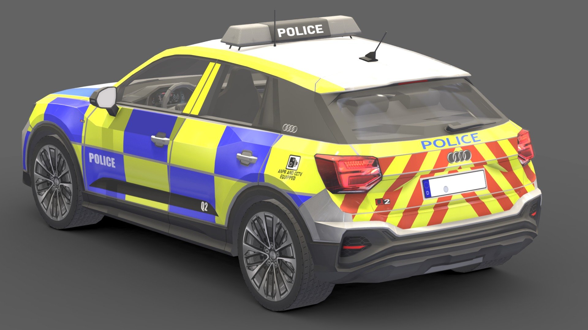 Police Car # 13

You can use these models in any game and project.

Low-poly

Average poly count : 30,000

Average number of vertices : 30,000

Textures : 4096 / 2048 / 1024

High quality texture.

format : fbx , obj , 3d max

Isolated parts (Door, steering wheel, wheels, body) 3d model