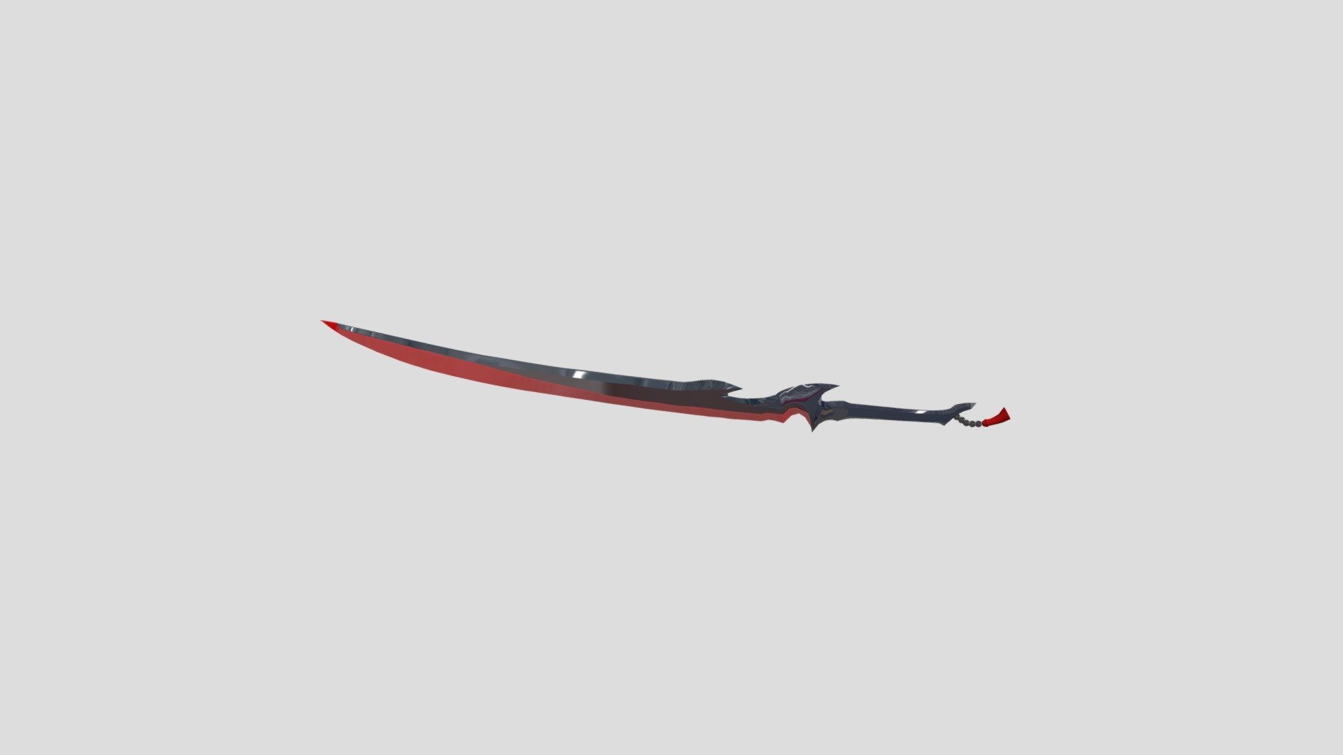 Made a sword from League of legends character Yone. I haven't learned about zbrush or blender yet so im using Maya. I'm struggling on coloring and details to its original style so I just went and tried a simple color 3d model