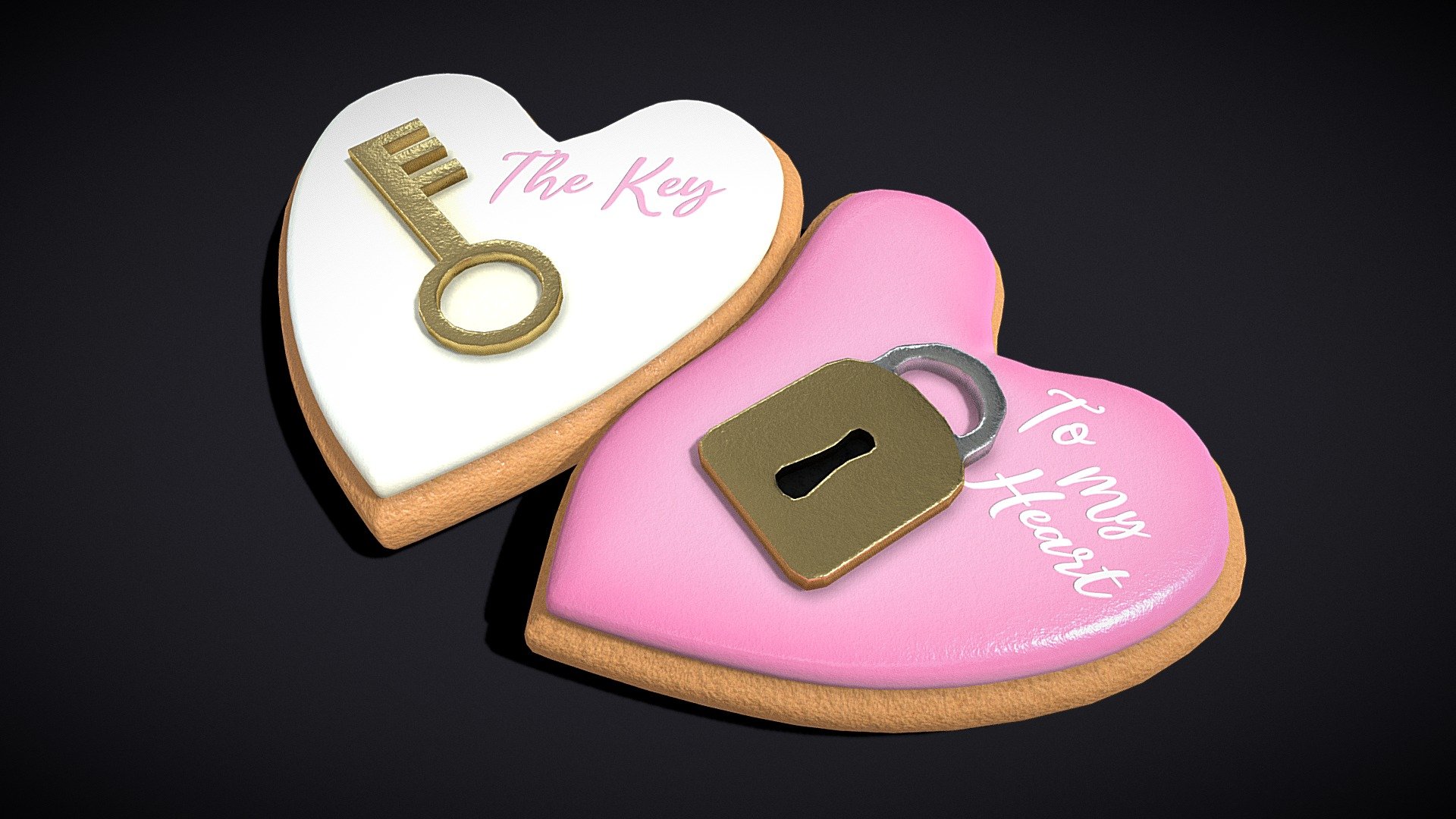 Key to my Heart Cookie 
VR / AR / Low-poly
PBR approved
Geometry Polygon mesh
Polygons 3,354
Vertices 3,574
Textures 4K PNG - Key to my Heart Cookie - Buy Royalty Free 3D model by GetDeadEntertainment 3d model