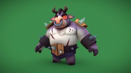 Warrior Way – Beef Golem games, golem, minotaur, realtime, undead, boss, beef, mobilegames, character, lowpoly, model, creature, stylized, magic, enemy-monster, beefgolem