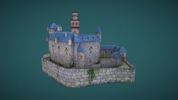 Fantasy Castle castle, medieval, cartoon, lowpoly, building, fantasy