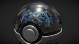 Metagross Glass Poke Ball pokemon, pokeball, metagross, texured, pokemon3d, glass, animated, ball, glassball