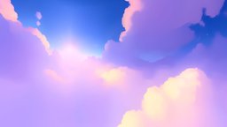 6k Stylized Cloudy Skybox 001 sky, 360, cloud, rose, day, sunny, panorama, leveldesign, casual, dreamy, 6k, wallpaper, skybox, cloudy, cubemap, cartoon, stylized, blue, anime, environment, noai, createdwithai