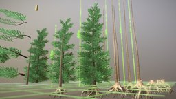 Low-Poly Silver Fir Trees (WIP-2) trees, tree, plant, forest, exterior, pine, silver, evergreen, nature, needle, fir, animations, conifer, outdoors, 3dhaupt, low-poly
