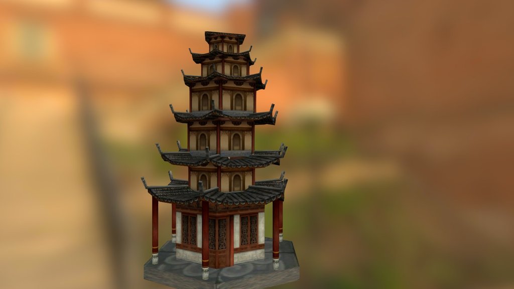 Ancient Chinese architecture 古代中國式建築物
(東方塔) - Pagoda塔 - 3D model by james214 3d model