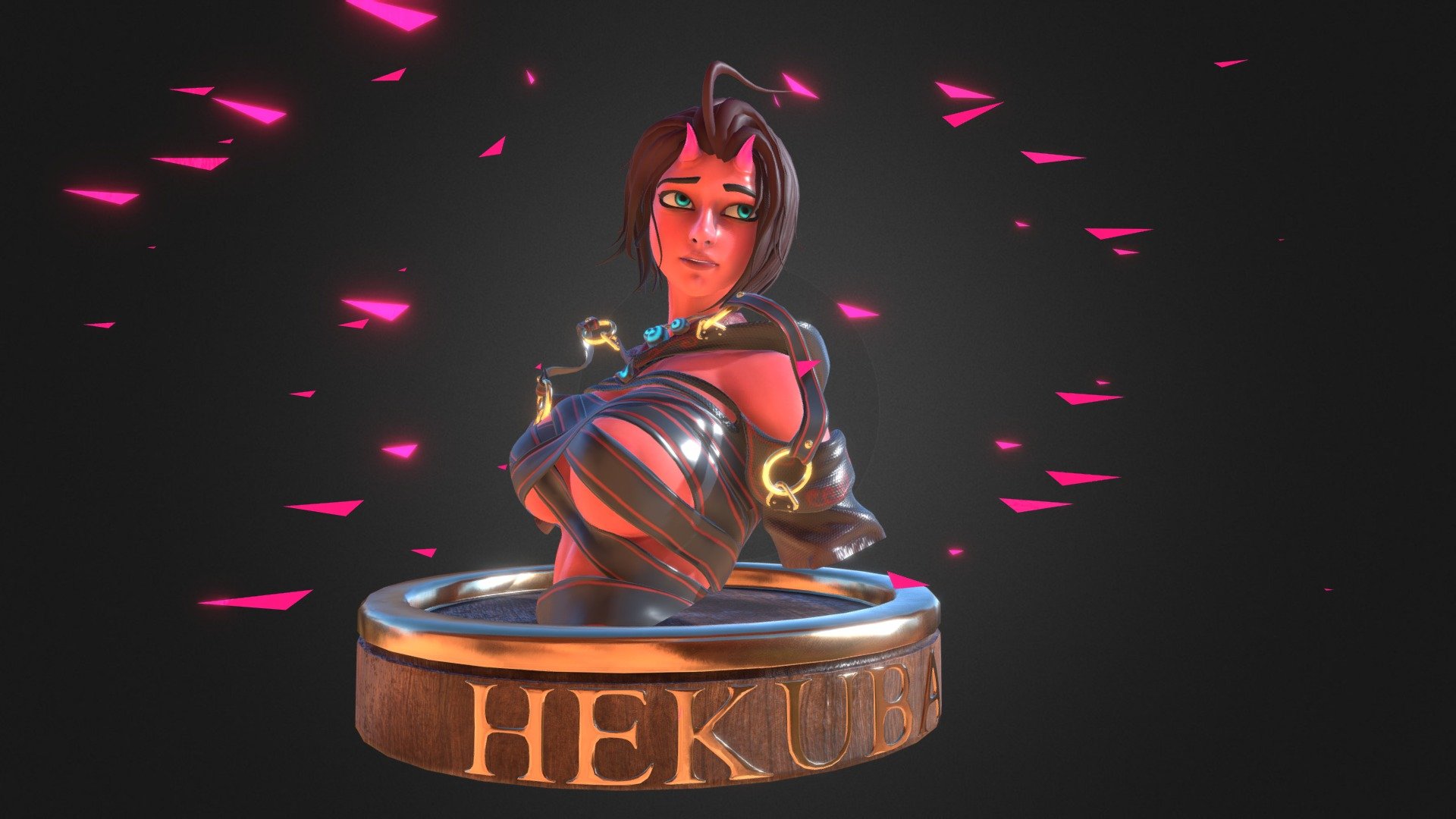 Check out my Twitter!! https://twitter.com/MaycoNigel

Hekuba is an original character set on a Fantasy Post-Apocalyptic World. She will share more of her adventures with us in the future!

Check her out in VR and AR!

The model isnt optimized, I have used ZRemesher and some manual Retopology, the UVs also are automatic (some of them). The objective of this project was to practice a friendly workflow, in wich I will start to integrate Manual retopology, UV mapping, Texturing and Rigging in a more slow and friendly way 3d model