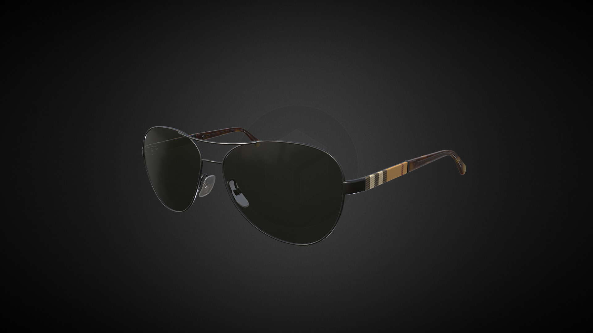 Burberry Aviator BE3080 Black / Green L G08A01-A - 3D model by LucidRealityLabs 3d model