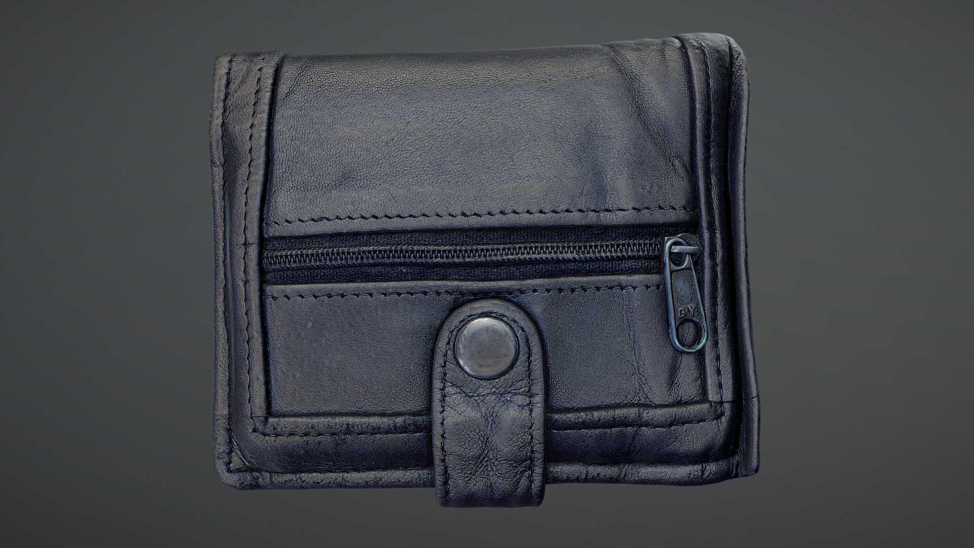Men's leather wallet scan. Cleaned and repaired mesh, automatic retopology, PBR textures authored 3d model