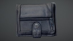 Leather Wallet PBR leather, wallet, weathered, photogrammetry, pbr, scan, black, leather-wallet