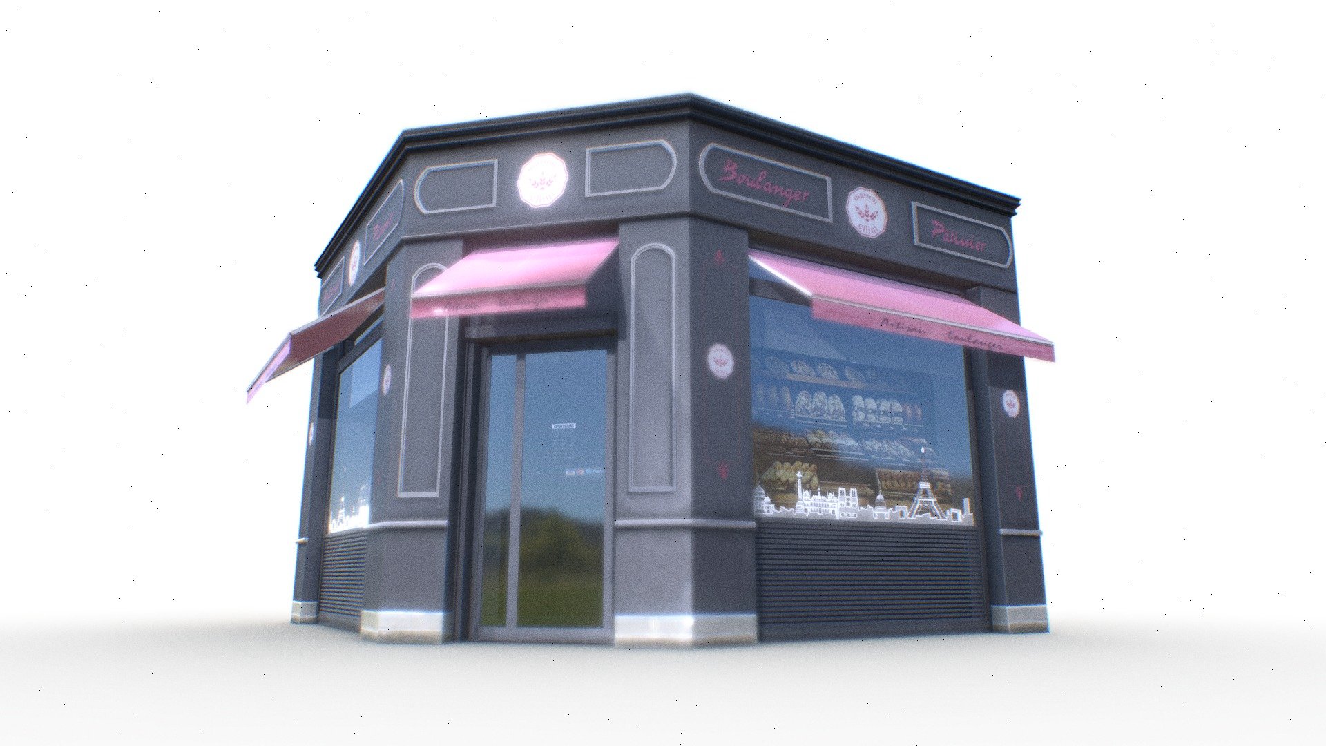 Realistic Store Facade 3d Model - Store Facade 4 - Buy Royalty Free 3D model by Omni Studio 3D (@omny3d) 3d model