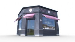 Store Facade 4 cafe, restaurant, shopping, store, realistic, facade, game, 3d, house, building, shop, gameready