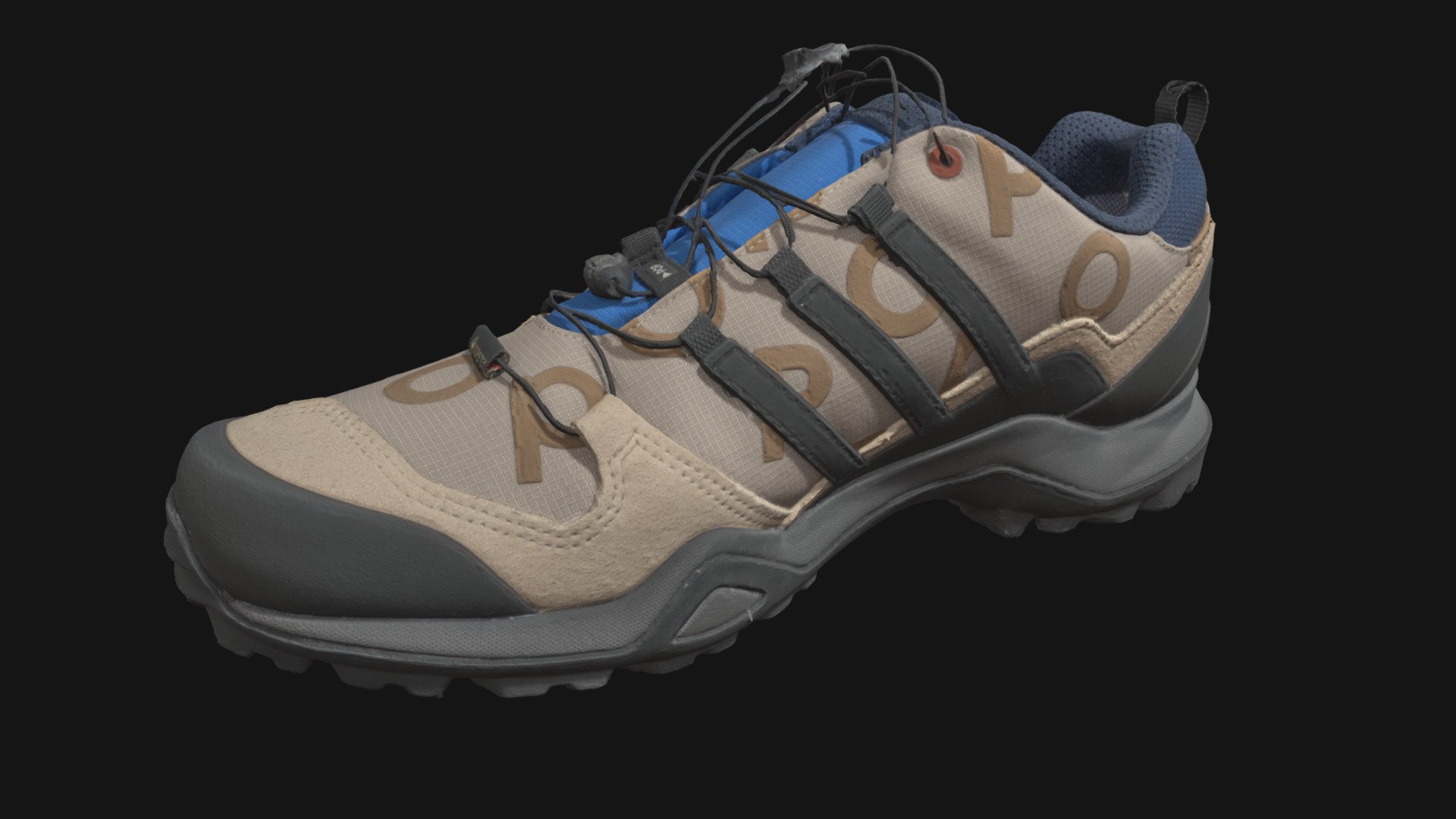 Cross-polarized photogrammetry scan of an Adidas x Pop Trading Company Pop Swift R2 GTX shoe. Inlusive sole 3d model