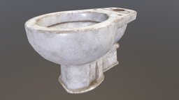 Toilet low poly abandoned, dump, gaming, unreal, toilet, old, rubbish, tip, tipping, dumped, low, poly, fly